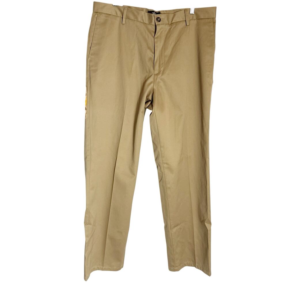 Dockers Signature Khaki Classic Fit Tan Flat Front Straight Leg Pants Mens 36x32
